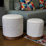 Stool / Container - white boucle