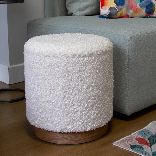 Stool / Container - white boucle