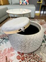 Stool/ Table - pearl gray