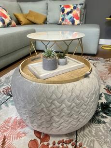 Stool/ Table - pearl gray